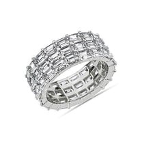 3.00 T.C.W Baguette Shape Natural Diamond Latest Design Wedding Eternity Band for Ladies Solid 14K White Gold Size 8