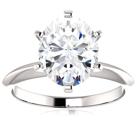 3.00 TCW Oval Cut Solitaire Engagement Ring 925 Sterling Silver
