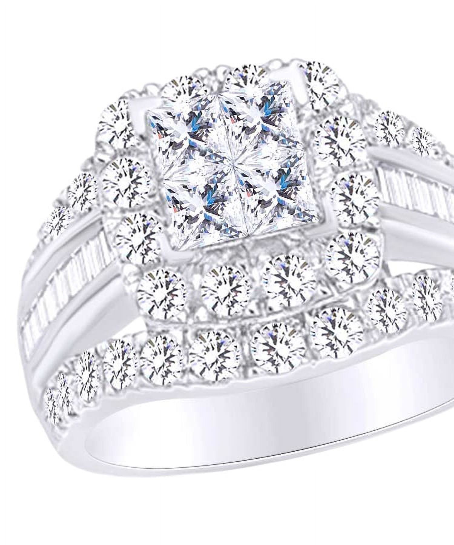 AFFY (3.00 cttw) Multi Shape White Natural Diamond Three Row  10K White Gold 3.00 Cttw Diamond Multi Row main image 0
