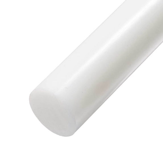 3.000 (3 inch) x 8 inches, Virgin PTFE Teflon Round Rod, White