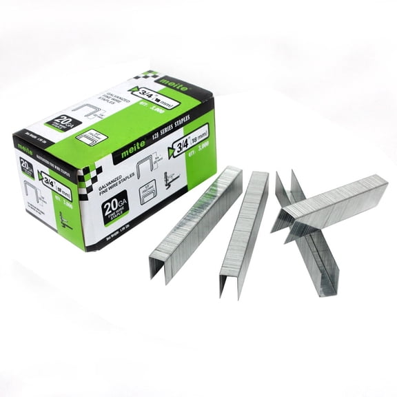 MEITE 20GA J12 Series Galvanized Staples, 1/2" Crown 3/4" Length for Upholstery 3,000 Pcs/Box(1 Box)