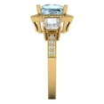 thumbnail image 1 of 3.005 ct Princess Cut Natural Aquamarine 3 Stone 18K Yellow Gold Womens Engagement Ring, 1 of 4
