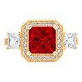 thumbnail image 1 of 3.005 ct Princess Cut Natural Garnet 3 Stone 14K Yellow Gold Womens Engagement Ring, 1 of 4