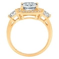 thumbnail image 1 of 3.005 ct Princess Cut Simulated Blue Diamond Three-Stone Engagement Ring for Women in 14K Yellow Gold, 1 of 2