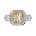 thumbnail image 1 of 3.005 ctw 3 Stone Anniversary Ring for Women | Princess Cut Yellow Moissanite | Hyperallergenic Solid 14K White Gold, 1 of 5