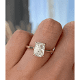 thumbnail image 1 of 3.00Ct Elongated Cushion Cut Lab-Grown Diamond Engagement Ring, Trellis Set, 10K White Gold, 1 of 7