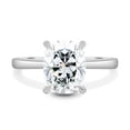 thumbnail image 1 of 3.00Ct Elongated Cushion Cut Lab-grown diamond Solitaire Engagement Ring, Hidden Halo, 18K White Gold, 1 of 7