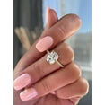 thumbnail image 1 of 3.00Ct Elongated Cushion Cut Moissanite Engagement Ring, Hidden Halo & Pavé, 18K White Gold, 1 of 7