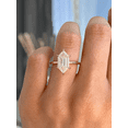 thumbnail image 1 of 3.00Ct Elongated Hexagon Cut Lab-grown diamond Solitaire Engagement Ring, Hidden Halo, 18K Rose Gold, 1 of 7
