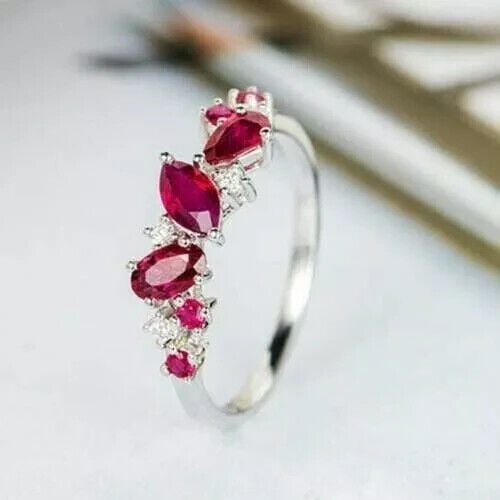 3.00Ct Emerald Cut Lab-Created Diamond Full Eternity Women's Wedding Band Ring 14K White Gold Plated