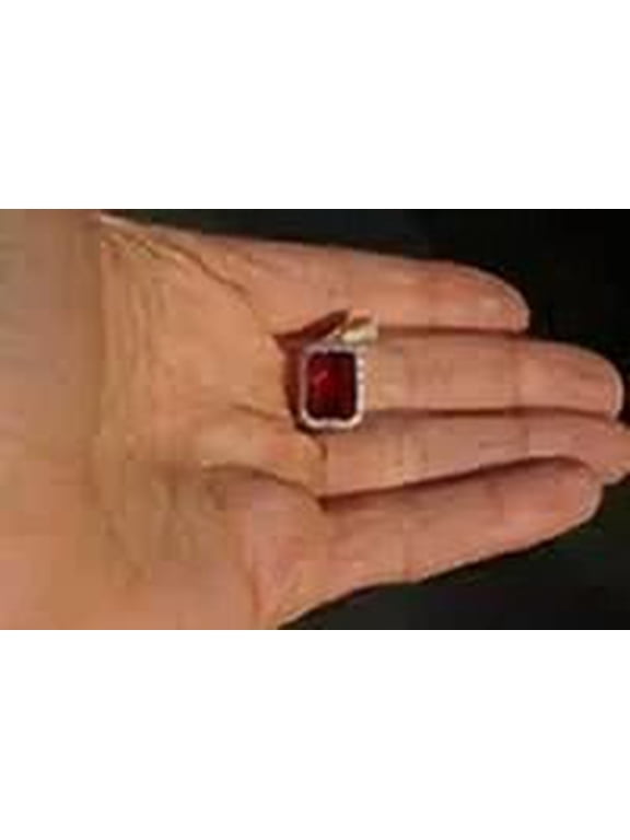 3.00Ct Emerald Cut Red Ruby Lab Created Women's Pendant 14K Silver Gold Plated