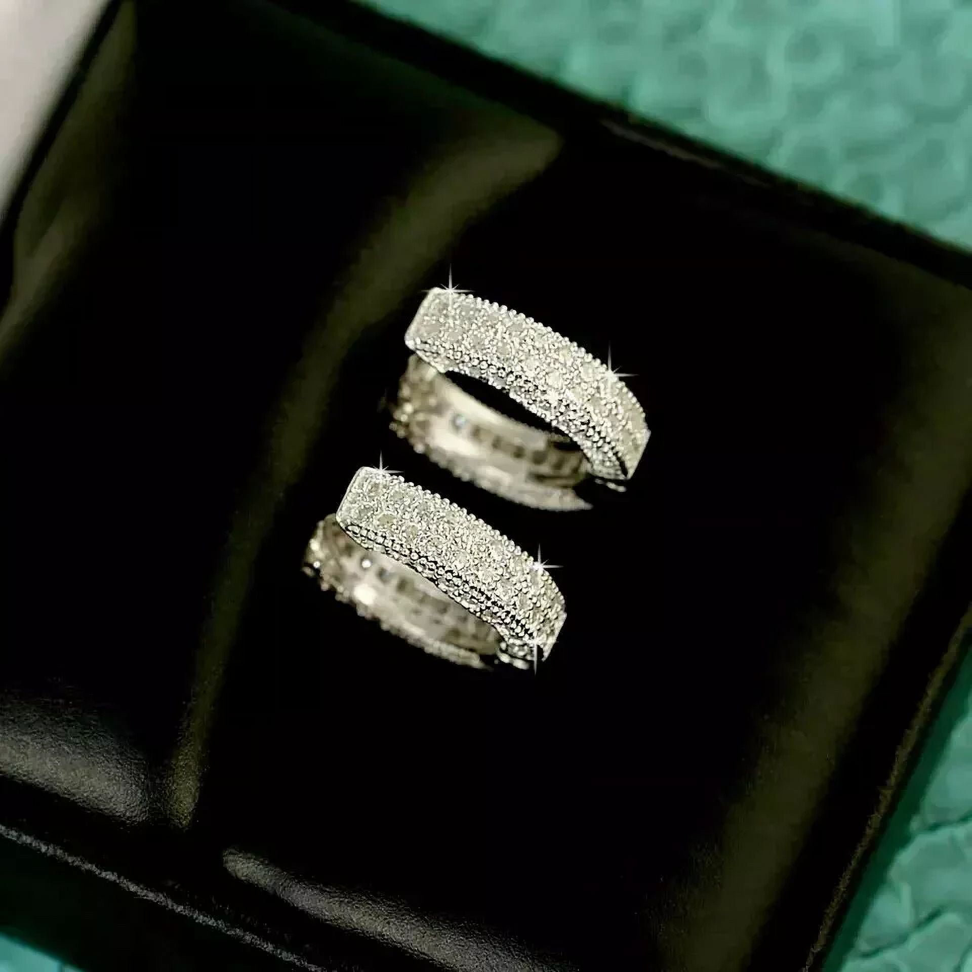 2 Ct Round Lab-Created Diamond Men's Women's Hoop Earrings 14k White Gold Plated