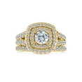 thumbnail image 1 of 3.00ct Cushion Halo Diamond Engagement Wedding Ring Set 10K yellow gold, 1 of 4