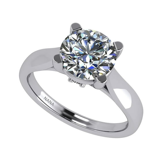 3.00ct Round Cut Lucita Solitaire Simulated Diamond Wedding Engagement Ring 14K Gold-9.0mm-Size 9.5