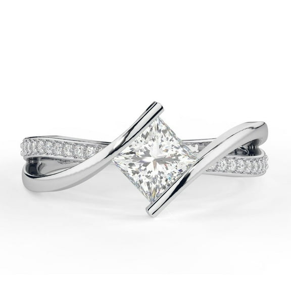 3.00ctPrincess Cut Diamond Twisted Anniversary Ring for Women