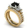 thumbnail image 1 of 3.06 ct Brilliant Round Cut Natural Onyx 14k Yellow/White Gold Solitaire with Accents Engagement Bridal Wedding Ring Band Set size 9, 1 of 7
