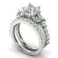 thumbnail image 1 of 3.06 ct Brilliant Round Cut Moissanite 14k White Gold Solitaire with Accents Engagement Bridal Wedding Ring Band Set size 4.5, 1 of 7