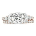 thumbnail image 1 of 3.06 ct Round Cut Real Genuine Natural Diamond VS1-VS2 J-K 14K Multi- Gold Engagement Wedding Bridal Set Designer Ring bW/ Set W/ Crystal side stones size 10, 1 of 7