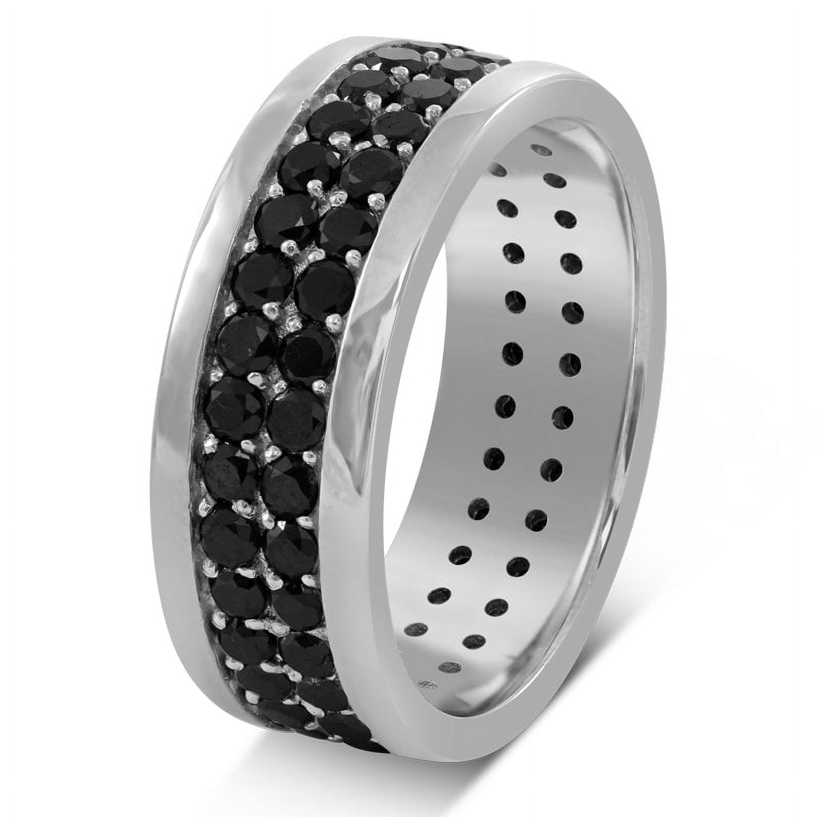 3.07CT Men's Double Row Eternity Black Diamond Wedding Band M143 3.07CT Men's Double Row Eternity Black Diamond Wedding Band M143