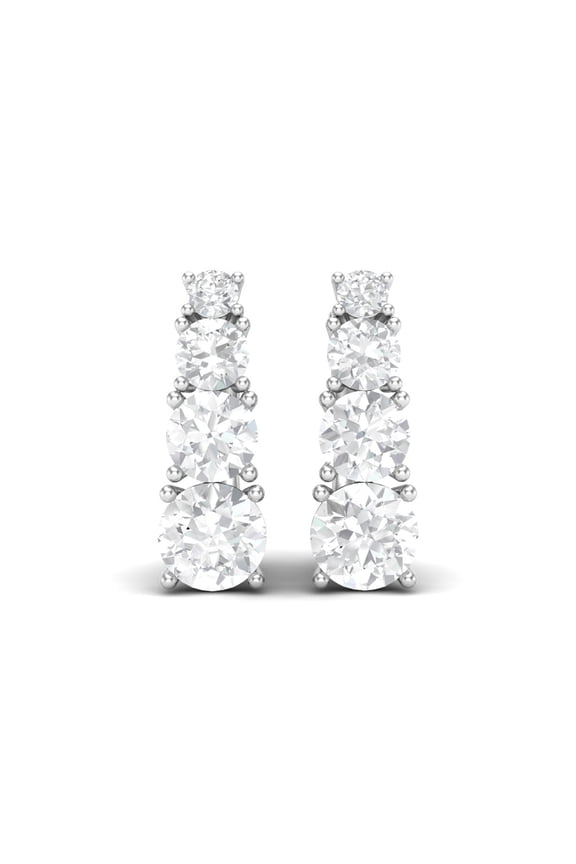 3.08 Ctw Round Moissanite 925 Sterling Silver English Lock Huggie Women Mother's Day Gift Earrings