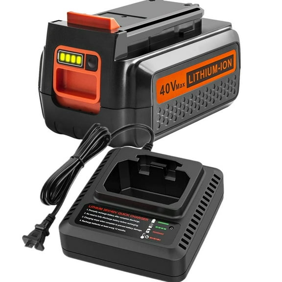 3.0Ah 40V Lithium Battery Replacement for Black and Decker 40 Volt LBX2540 LBX2040 LBX1540 LBXR36 LBXR2036, with LCS40 Charger