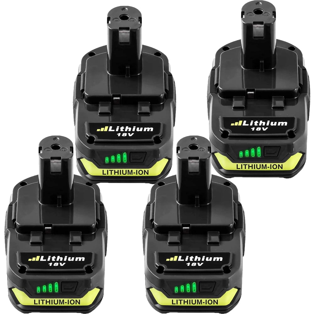 Ryobi 18V Liion Battery 3.0Ah Replacement, 4 Packs (P102P109, P122