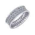 thumbnail image 1 of 3.0Ct Round Cut Natural Diamond Concave 3Row Anniversary Wedding Eternity Band Ring Solid 18k Gold IJ SI2, 1 of 3