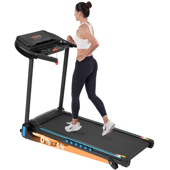 3.0HP Incline Treadmill for Running & Walking, 350lbs Capacity, Auto-Folding Hydraulic System, 10MPH Speed, Type C & USB Charging, Bluetooth Speaker