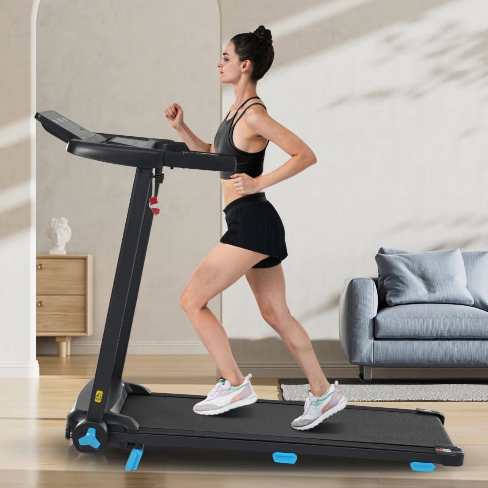 3.0HP Quiet Foldable Treadmills with Incline for Home, 10.0MPH 300 LBS Weight Capacity Home Exercise Equipment Treadmills with Heart Rate Sensors,Type C &   USB Charge Station ,Bluetooth