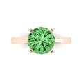 thumbnail image 1 of Solitaire Engagement Ring for Women - 3ct Simulated Green Diamond in 14K Rose Gold Promise Ring, 1 of 6
