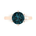 thumbnail image 1 of Clara Pucci 14K Rose Gold 3ct LondonBlueTopaz Solitaire Ring for Women, 1 of 8