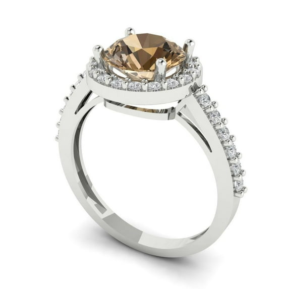 3.0ct Round Cut Blue Natural Sky Blue Topaz 18k Pink Rose Gold Engraving Statement Bridal Wedding Solitaire Designer Ring Size 3.75