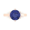 thumbnail image 1 of Clara Pucci 14K Rose Gold 3ct Tanzanite Solitaire Ring for Women, 1 of 8