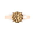thumbnail image 1 of Clara Pucci 14K Rose Gold 3ct Champagne Solitaire Ring for Women, 1 of 8