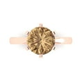 thumbnail image 1 of Clara Pucci 14K Rose Gold 3ct Champagne Solitaire Ring for Women, 1 of 8