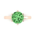 thumbnail image 1 of Clara Pucci 14K Rose Gold 3ct Green Solitaire Ring for Women, 1 of 8