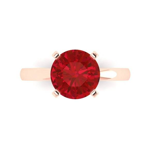 3.0ct Round Cut Pink Tourmaline 18k Pink Rose Gold Engraving Statement Bridal Wedding Solitaire Designer Ring Size 6