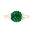 thumbnail image 1 of 3 tcw Simulated Emerald Cocktail Fashion Ring for Women, 18K Rose Gold, 1 of 5