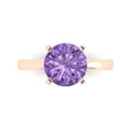 thumbnail image 1 of Clara Pucci 14K Rose Gold 3ct Alexandrite Solitaire Ring for Women, 1 of 8