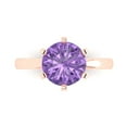 thumbnail image 1 of Clara Pucci 14K Rose Gold 3ct Alexandrite Solitaire Ring for Women, 1 of 8