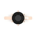 thumbnail image 1 of Clara Pucci 14K Rose Gold Solid Gold Onyx Solitaire Anniversary Ring for Women - 3 cttw Round Cut, 1 of 8
