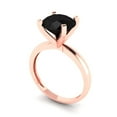 thumbnail image 1 of 3.0ct round cut black natural onyx 18k rose gold Bridal Wedding Engagement Promise Anniversary Ring for Women size 7.5, 1 of 7