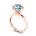 thumbnail image 1 of 3.0ct round cut blue moissanite 18k rose gold Bridal Wedding Engagement Promise Anniversary Ring for Women size 7.75, 1 of 7