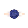 thumbnail image 1 of Clara Pucci 14K Rose Gold Solid Gold Tanzanite Solitaire Anniversary Ring for Women - 3 cttw Round Cut, 1 of 8