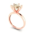 thumbnail image 1 of 3.0ct round cut brown natural morganite 18k rose gold Bridal Wedding Engagement Promise Anniversary Ring for Women size 5.75, 1 of 7