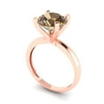 thumbnail image 1 of 3.0ct round cut champagne Zircon 18k rose gold Bridal Wedding Engagement Promise Anniversary Ring for Women size 5.25, 1 of 7