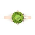 thumbnail image 1 of Clara Pucci 14K Rose Gold Solid Gold Peridot Solitaire Anniversary Ring for Women - 3 cttw Round Cut, 1 of 8