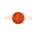 thumbnail image 1 of Clara Pucci 14K Rose Gold Solid Gold Red Solitaire Anniversary Ring for Women - 3 cttw Round Cut, 1 of 8