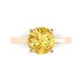 thumbnail image 1 of Clara Pucci 14K Rose Gold Solid Gold Citrine Solitaire Anniversary Ring for Women - 3 cttw Round Cut, 1 of 8