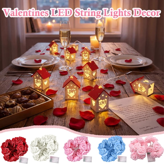3.0m LED Rose String Lights Decorative Lighting for Romantic Room Decor, Wedding Party Festival Display and Soft Ambient Home Decoration Use, AKLJWH, Pink